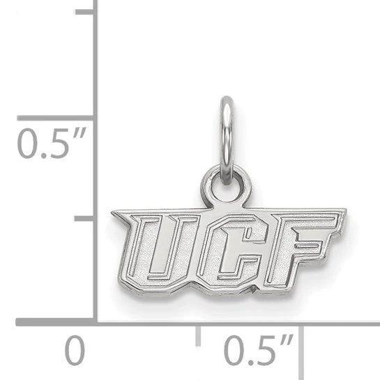 Sterling Silver Rhodium-plated LogoArt University of Central Florida U-C-F Extra Small Pendant - Image 2