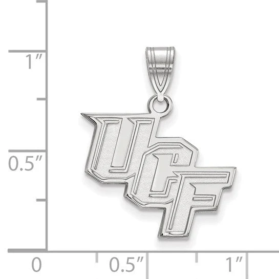 Sterling Silver Rhodium-plated LogoArt University of Central Florida U-C-F Medium Pendant - Image 2