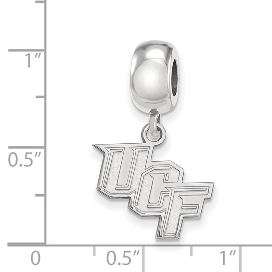 Sterling Silver Rhodium-plated LogoArt University of Central Florida U-C-F Small Dangle Bead Charm - Image 2