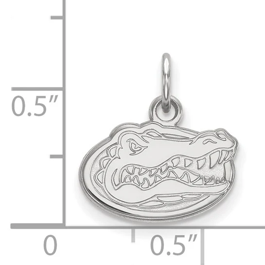 Sterling Silver Rhodium-plated LogoArt University of Florida Gator Extra Small Pendant - Image 2