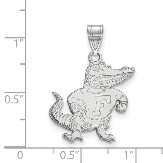 Sterling Silver Rhodium-plated LogoArt University of Florida Gator Large Pendant - Image 2