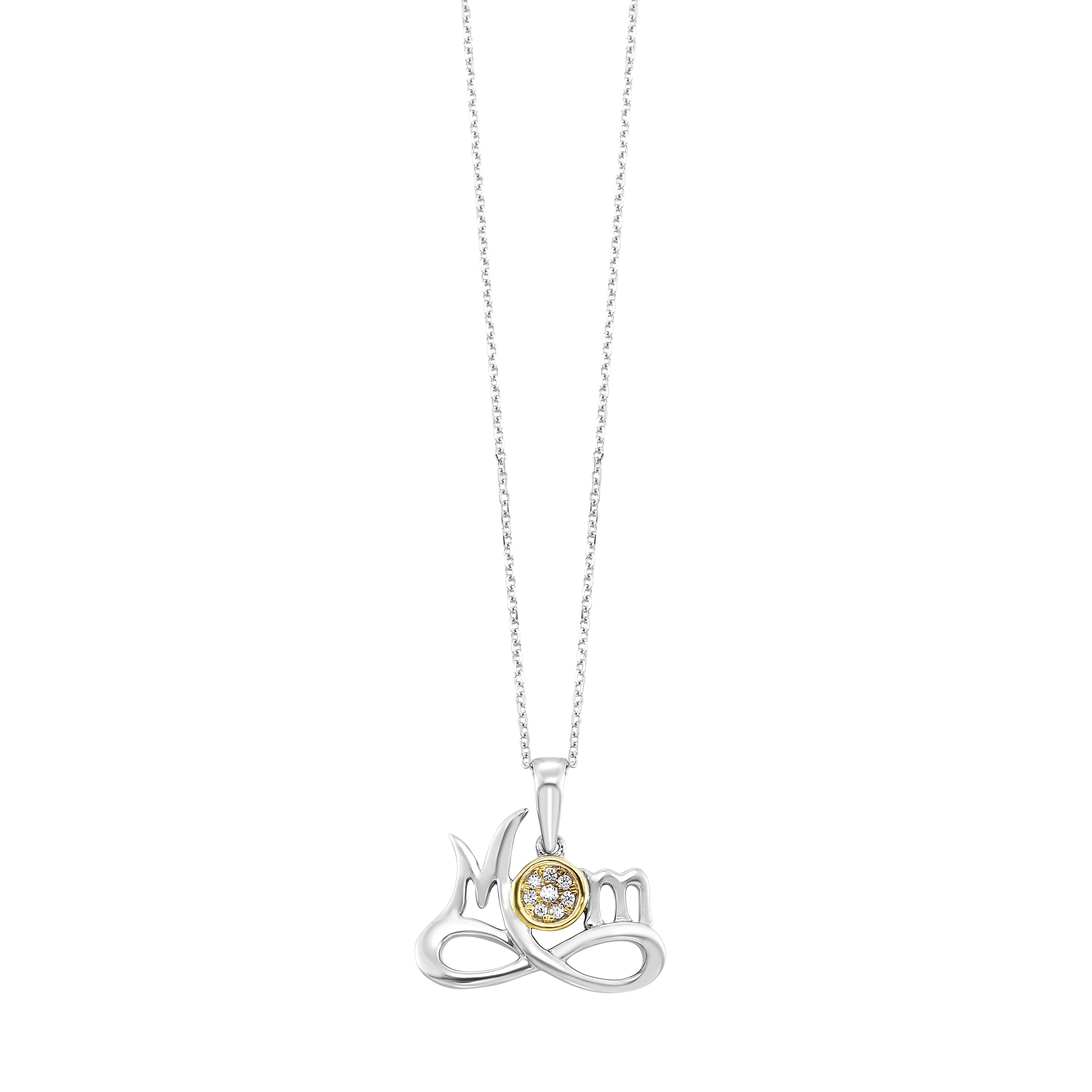 Sterling Silver Two Tone Mom Pendant