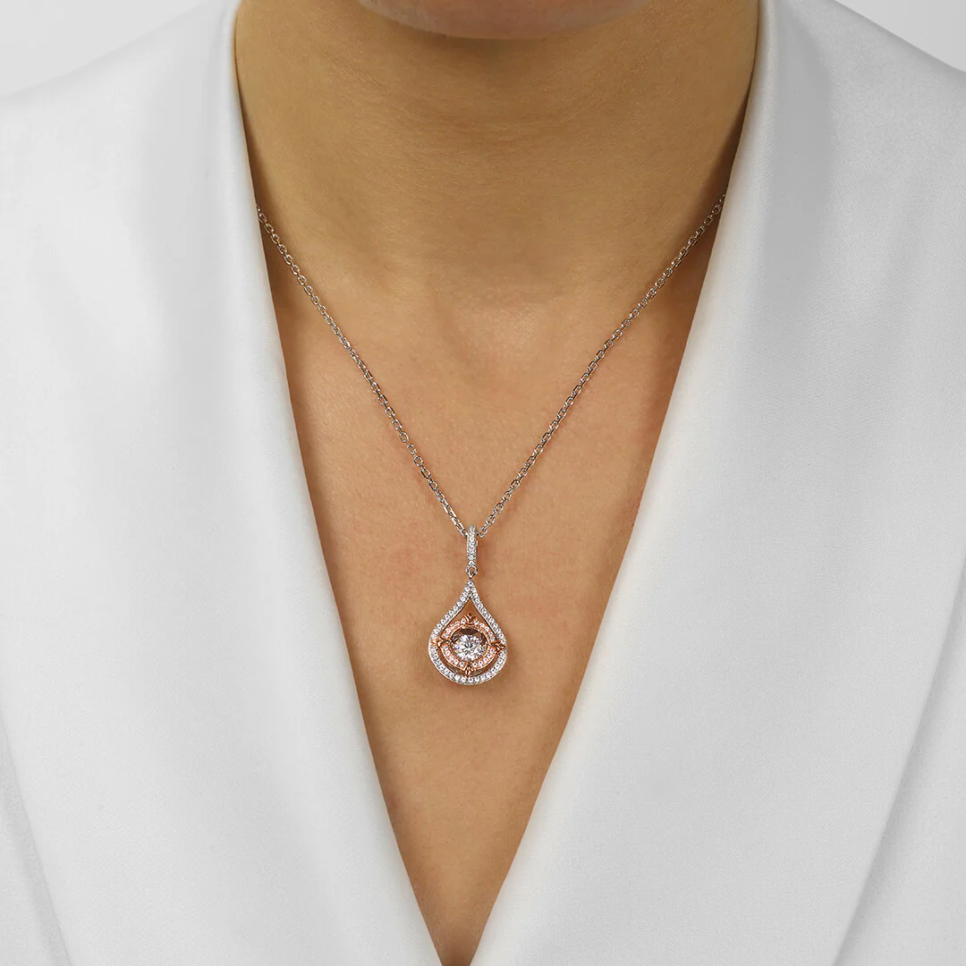 Sterling Silver Two Tone Teardrop Pendant - Image 2