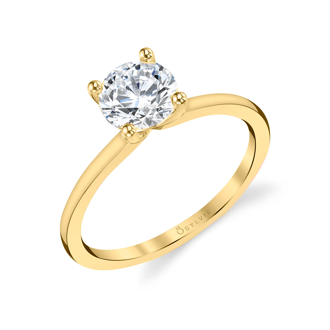 Sylvie Amelia Round Cut Solitaire Engagement Ring Setting - Image 2