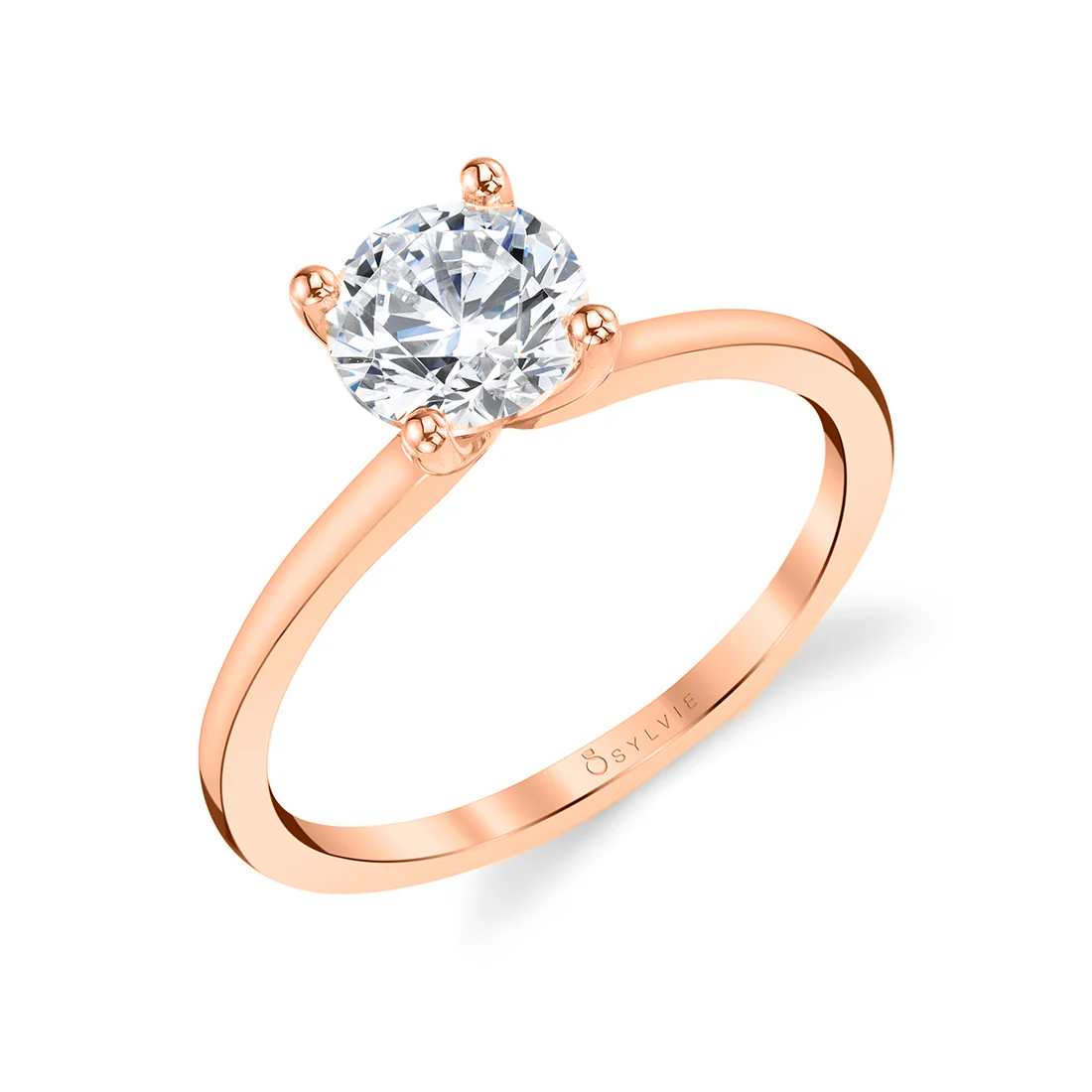 Sylvie Amelia Round Cut Solitaire Engagement Ring Setting - Image 3