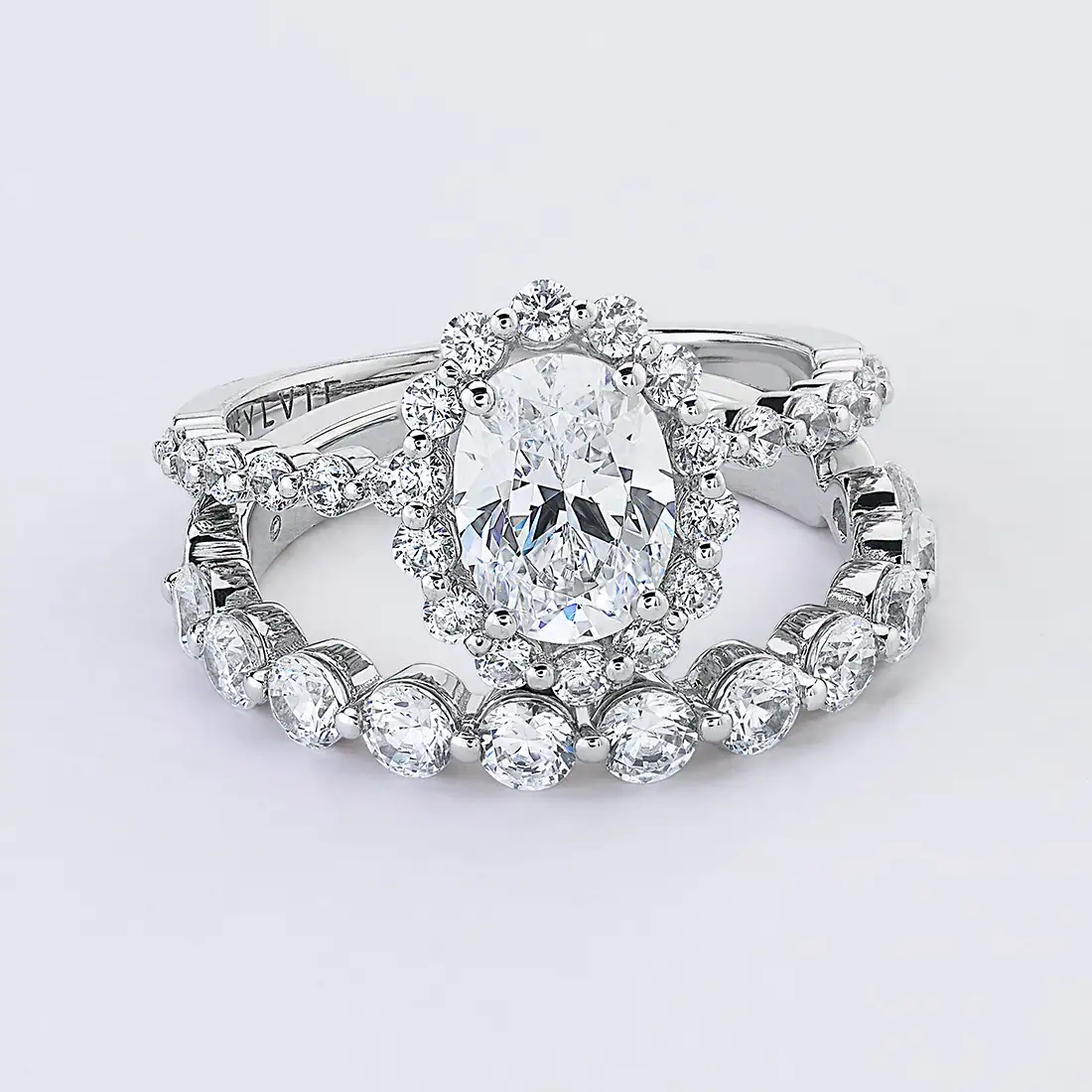 Sylvie Athena Classic Halo Single Prong Engagement Ring Setting - Image 5