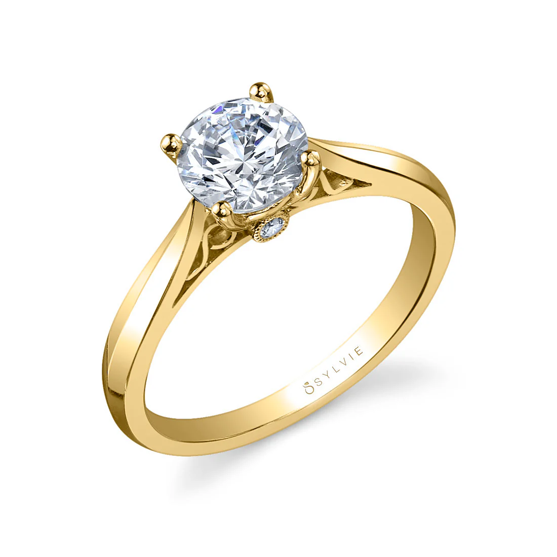 Sylvie Carina Solitaire Engagement Ring Setting - Image 2