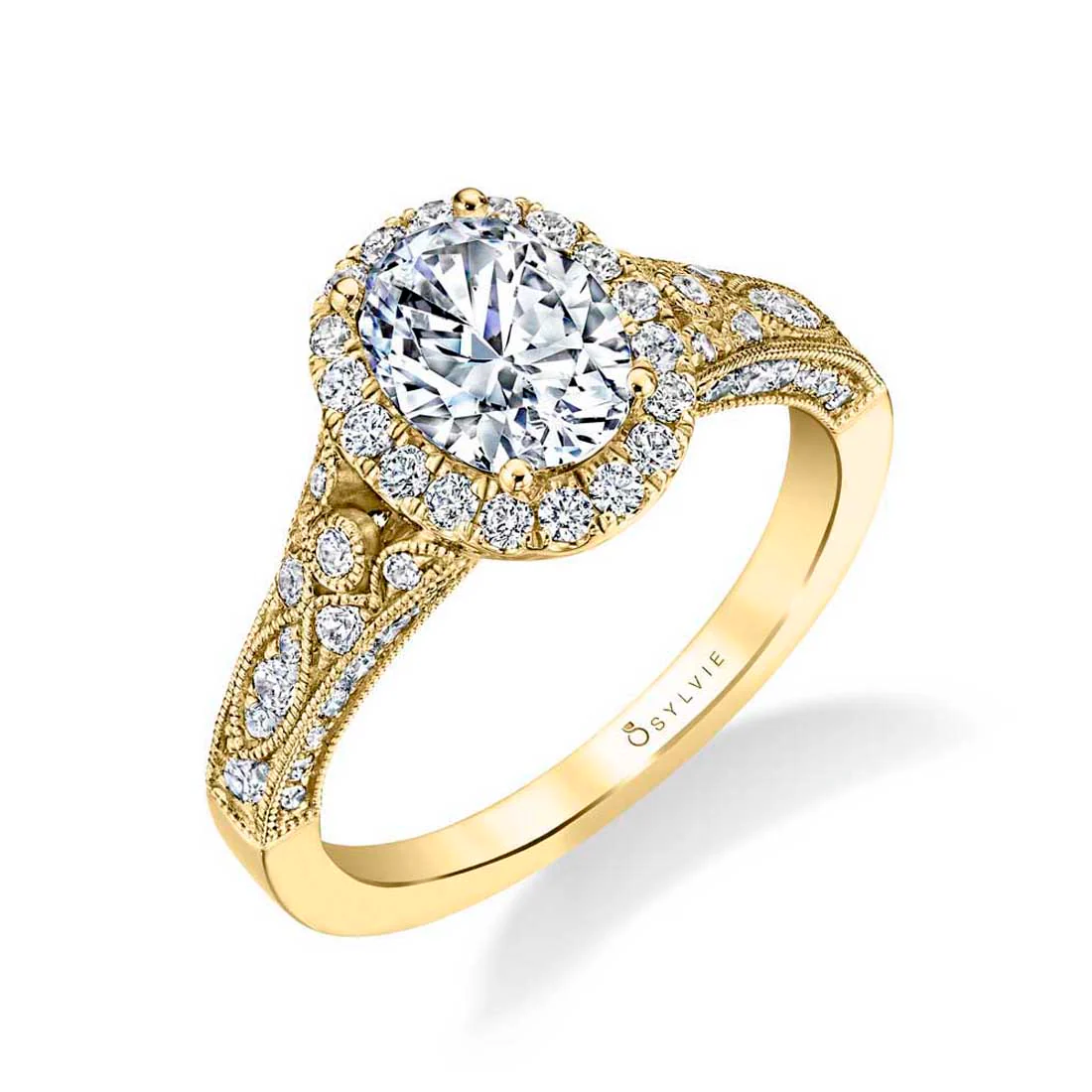 Sylvie Cheri Oval Vintage Engagement Ring Setting - Image 2