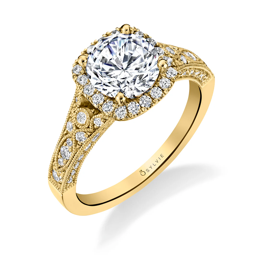 Sylvie Cheri Round Vintage Engagement Ring Setting - Image 3