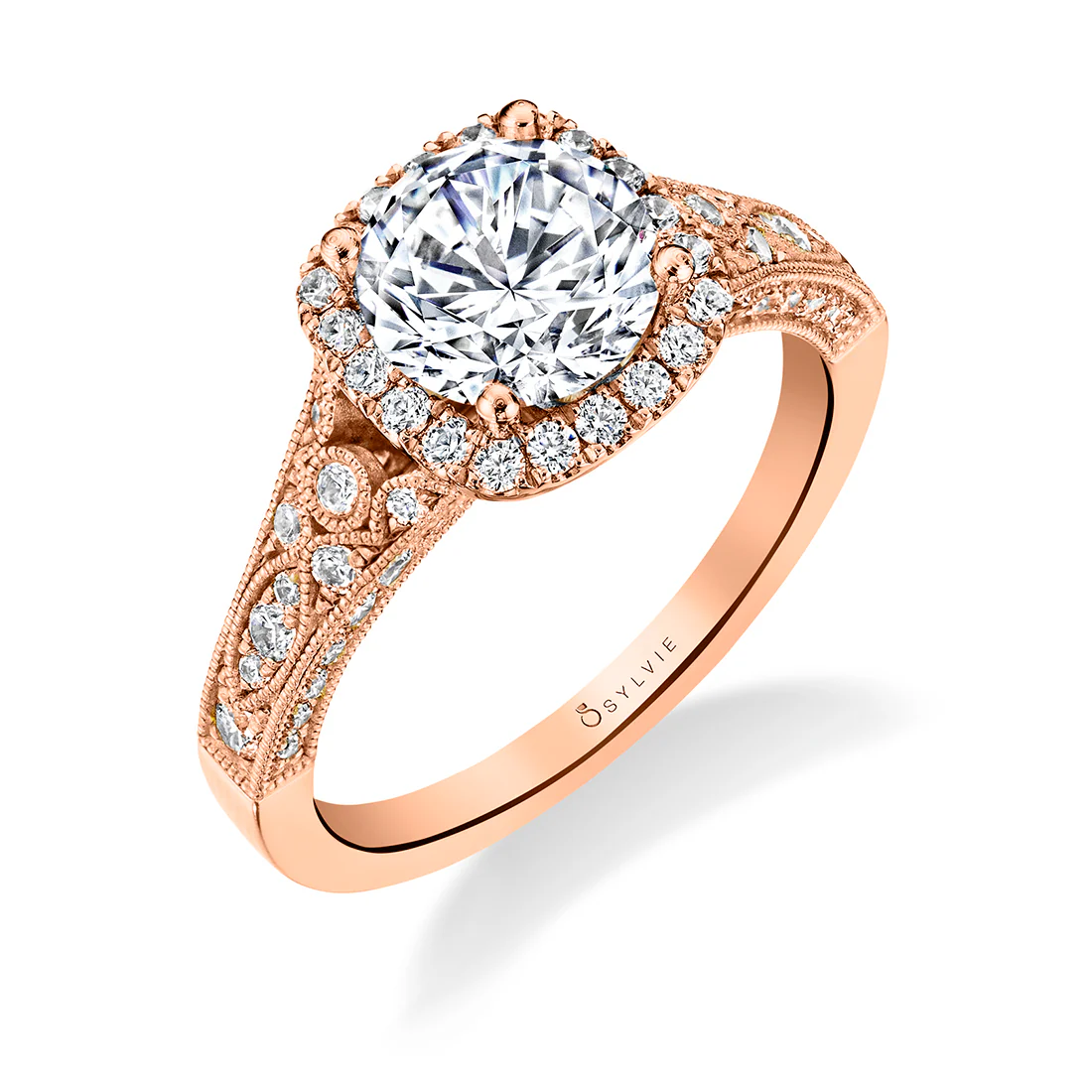 Sylvie Cheri Round Vintage Engagement Ring Setting - Image 3