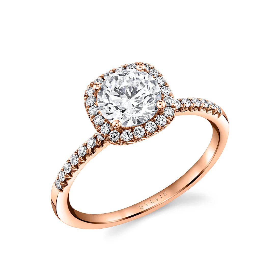 Sylvie Classic Halo Engagement Ring Setting - Image 3