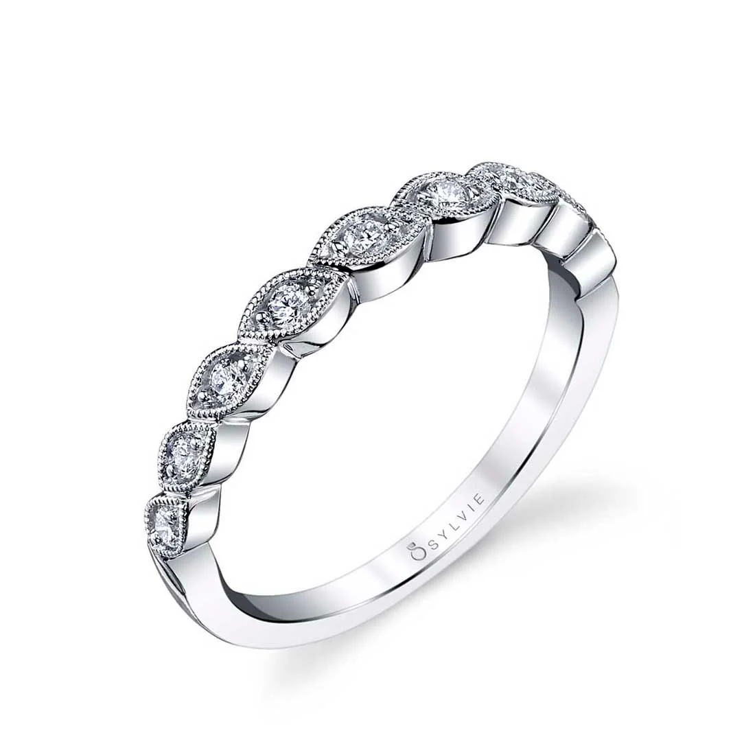 Sylvie Fiona Gold & Diamond Wedding Band Setting