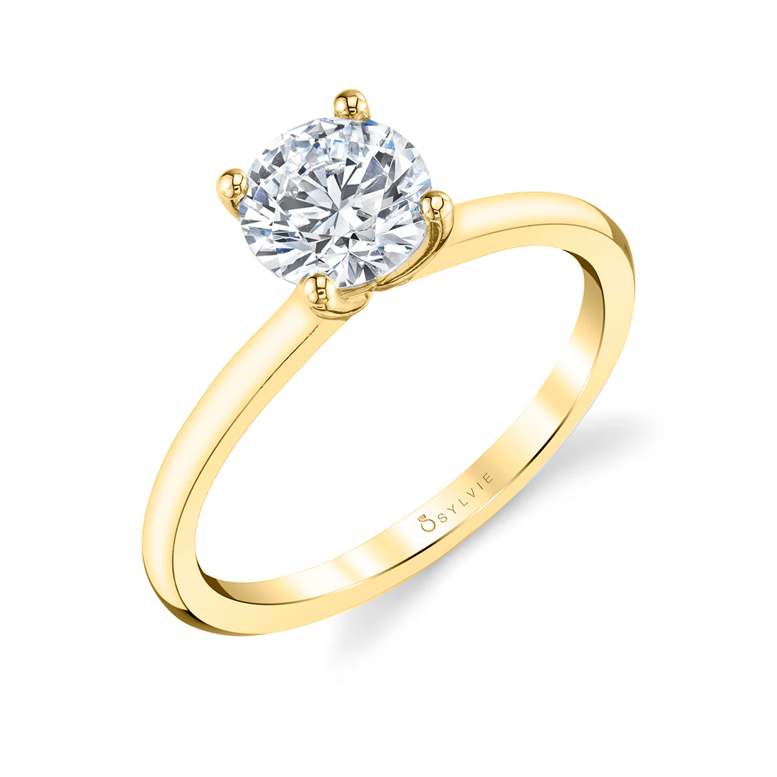 Sylvie Dominique Emerald or Round Solitaire Engagement Ring Setting - Image 4