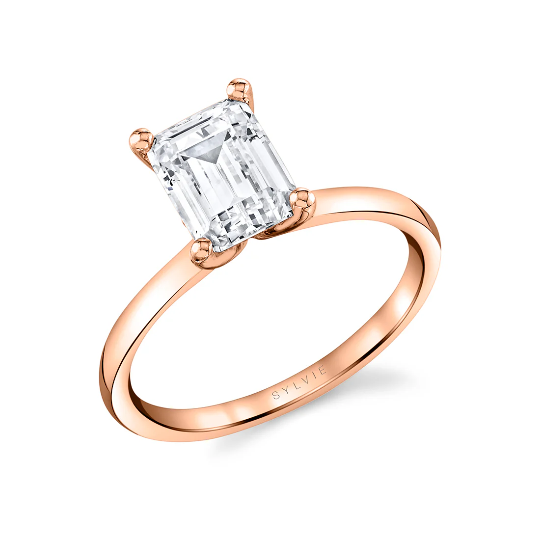 Sylvie Dominique Emerald or Round Solitaire Engagement Ring Setting - Image 5