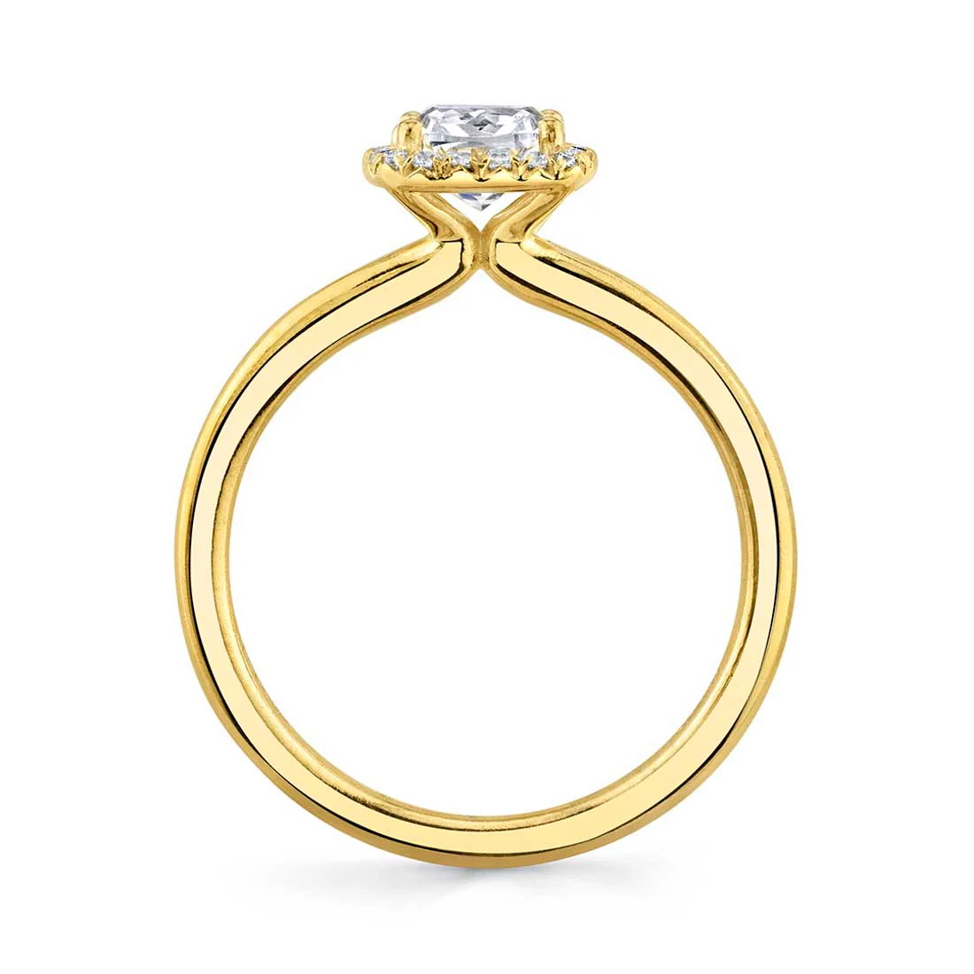 Sylvie Elsie Cushion Cut Solitaire Halo Engagement Ring Setting - Image 4