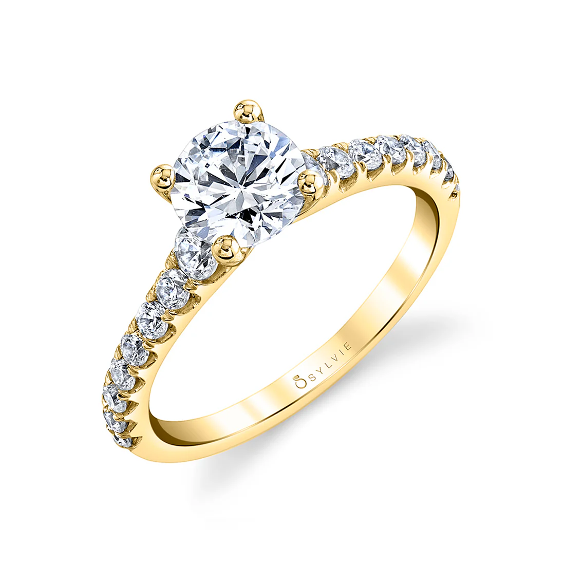 Sylvie Jordane Round Classic Engagement Ring Setting - Image 2