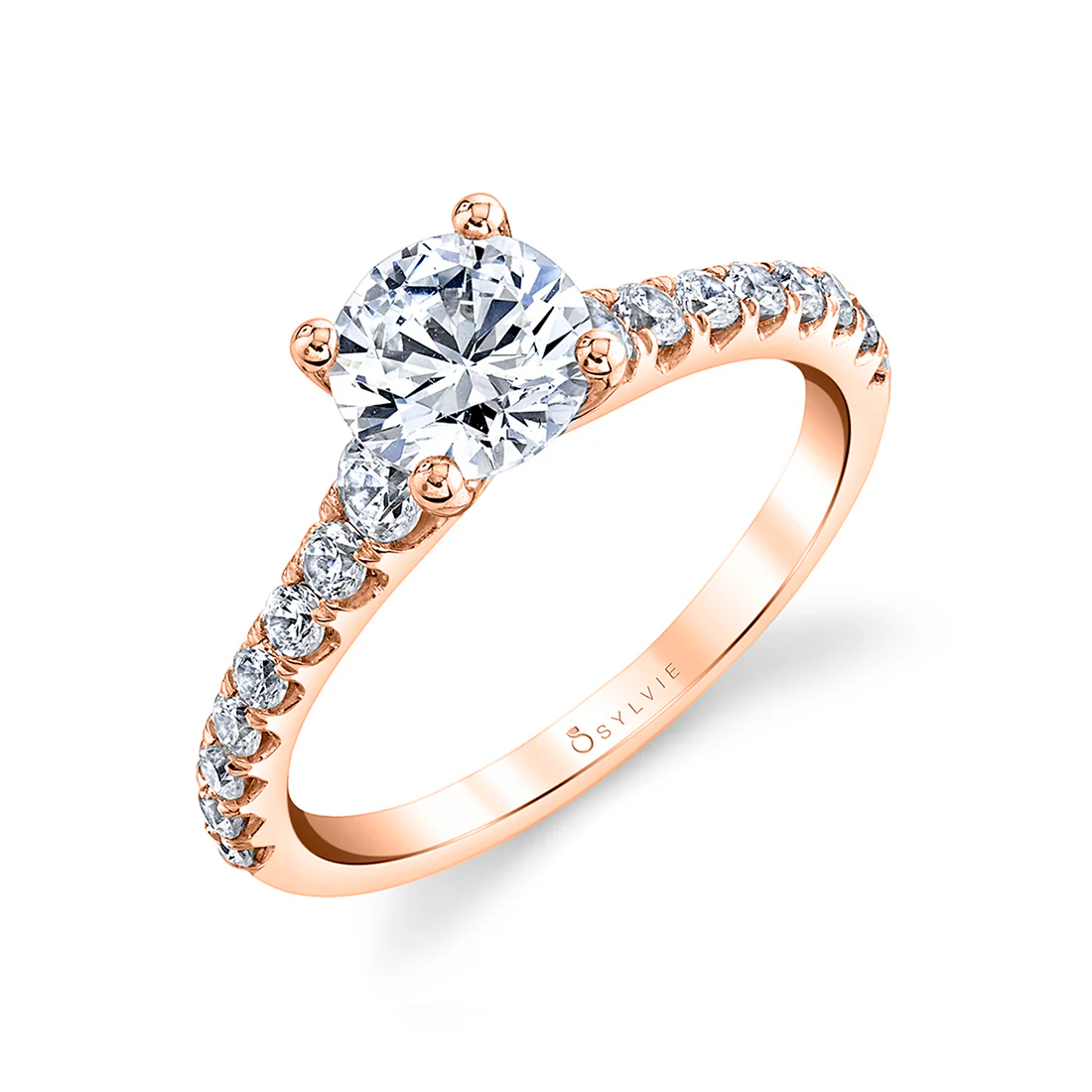 Sylvie Jordane Round Classic Engagement Ring Setting - Image 3