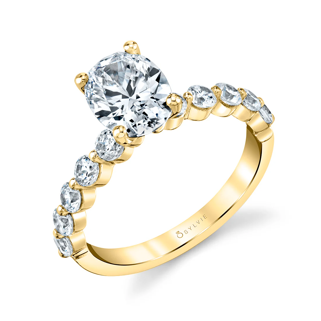 Sylvie Karol Oval Single Prong Engagement Ring Setting - Image 2