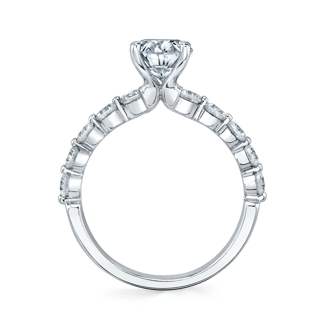 Sylvie Karol Round Cut Single Prong Engagement Ring Setting - Image 4