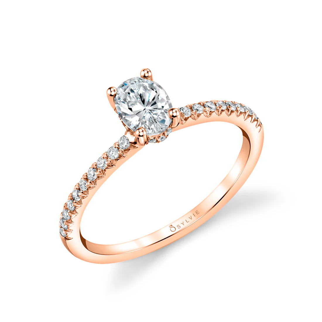 Sylvie Oval Classic Engagement Ring Setting - Image 3
