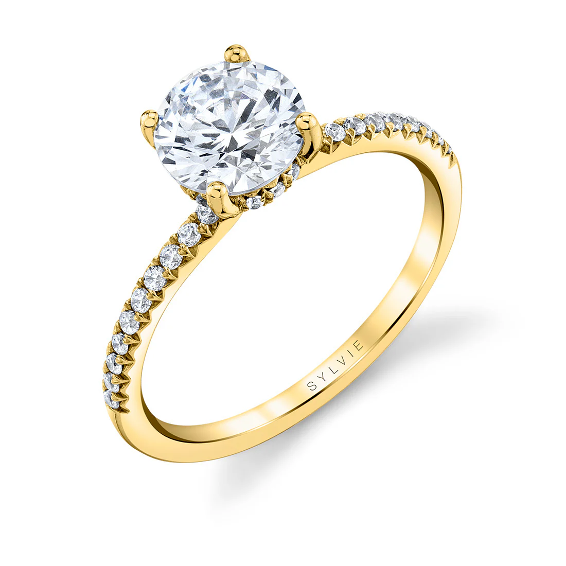 Sylvie Round Classic Engagement Ring Setting - Image 2