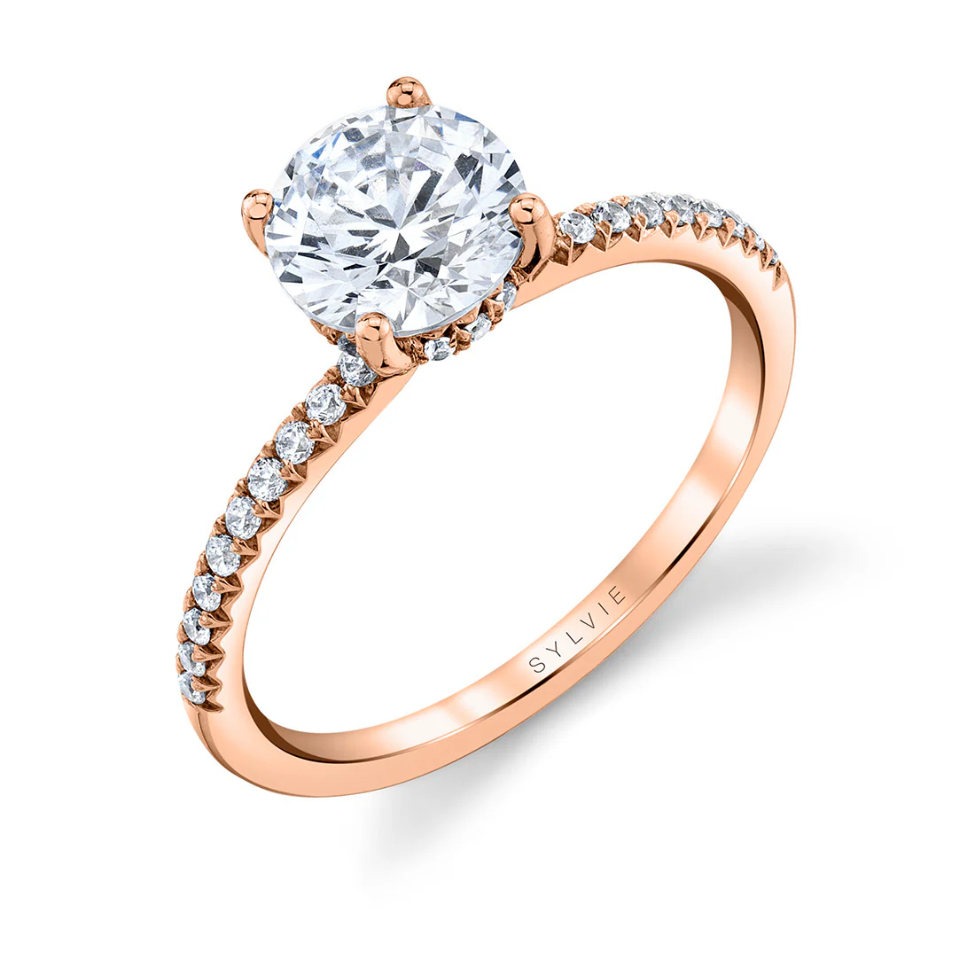 Sylvie Round Classic Engagement Ring Setting - Image 3