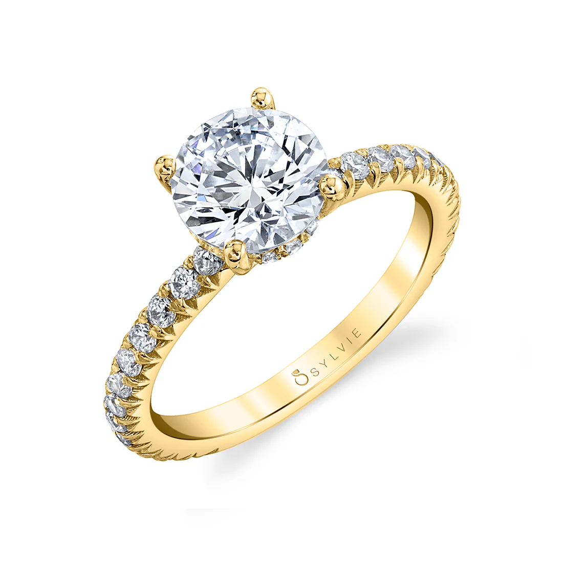 Sylvie Round Cut Classic ½ Way Engagement Ring Setting - Image 2