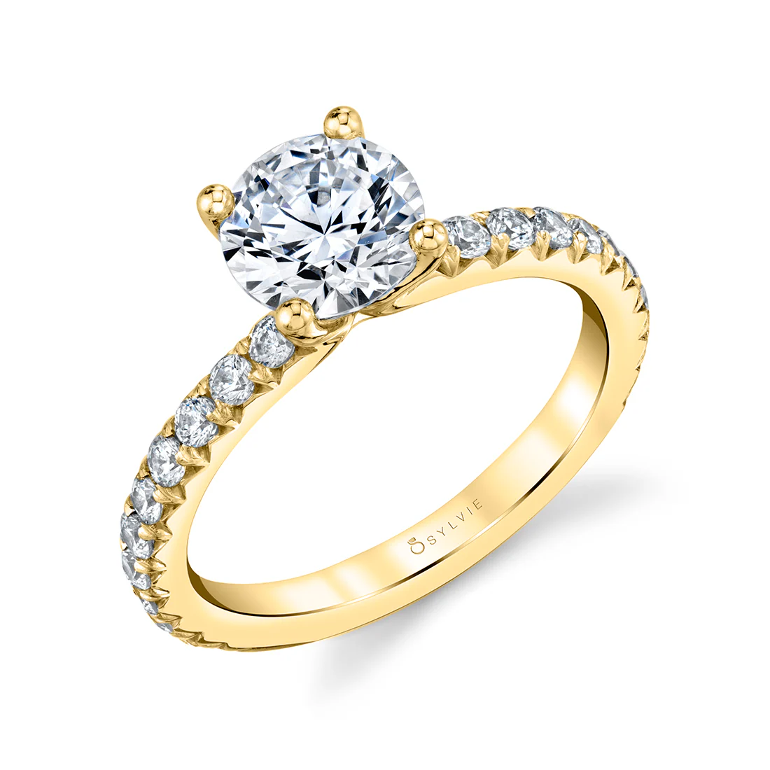 Sylvie Vanessa Round Classic Engagement Ring Setting - Image 2