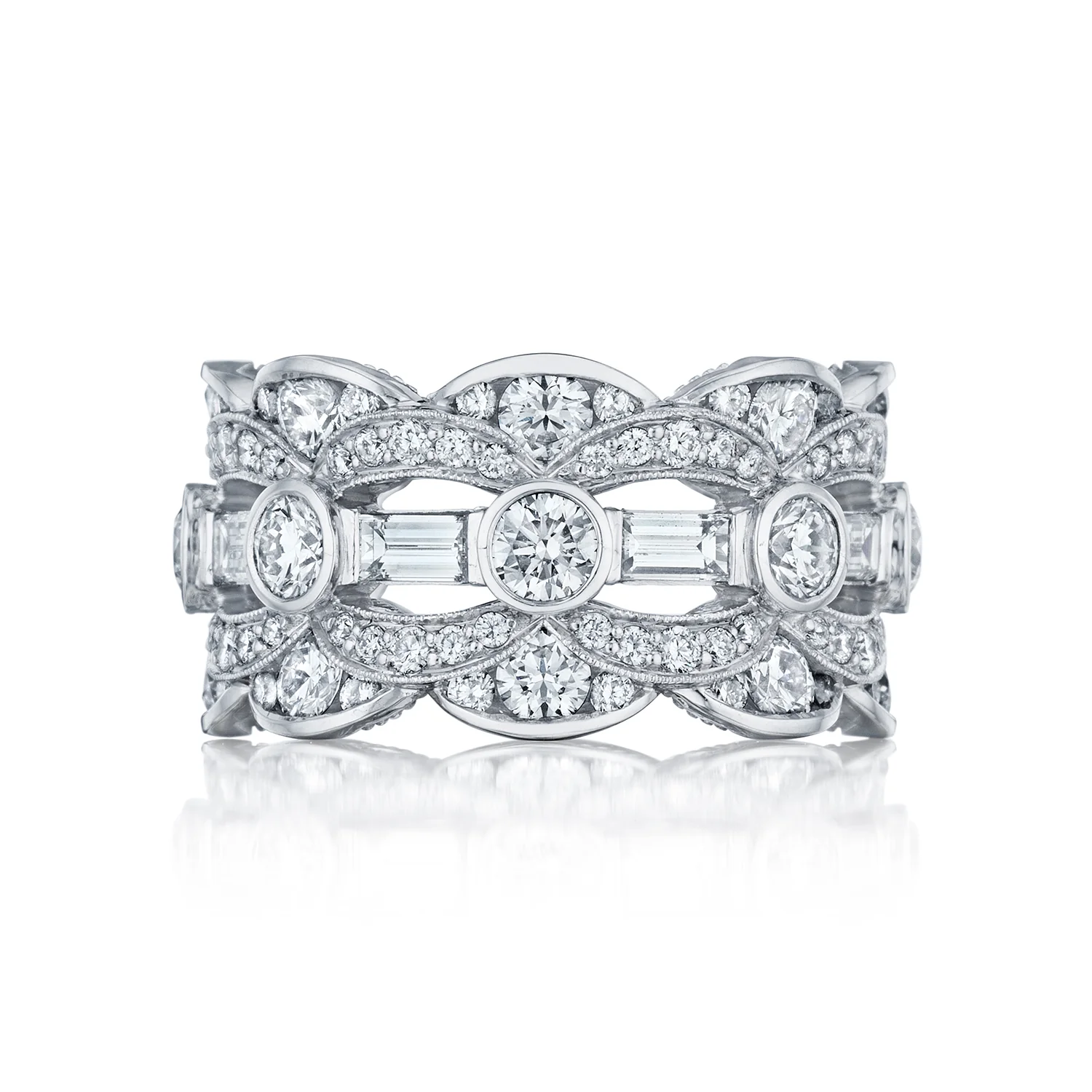 Tacori Adoration 18k  White Gold Diamond Wedding Band (4.36 CTW) - Image 2