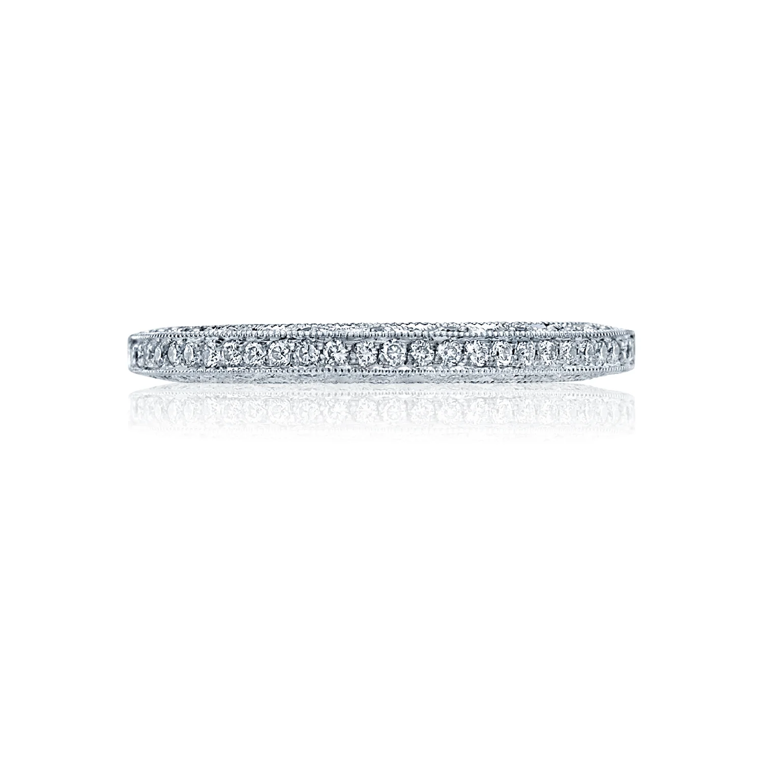 Tacori 18k White Gold Classic Crescent Diamond Wedding Band (0.22 CTW)