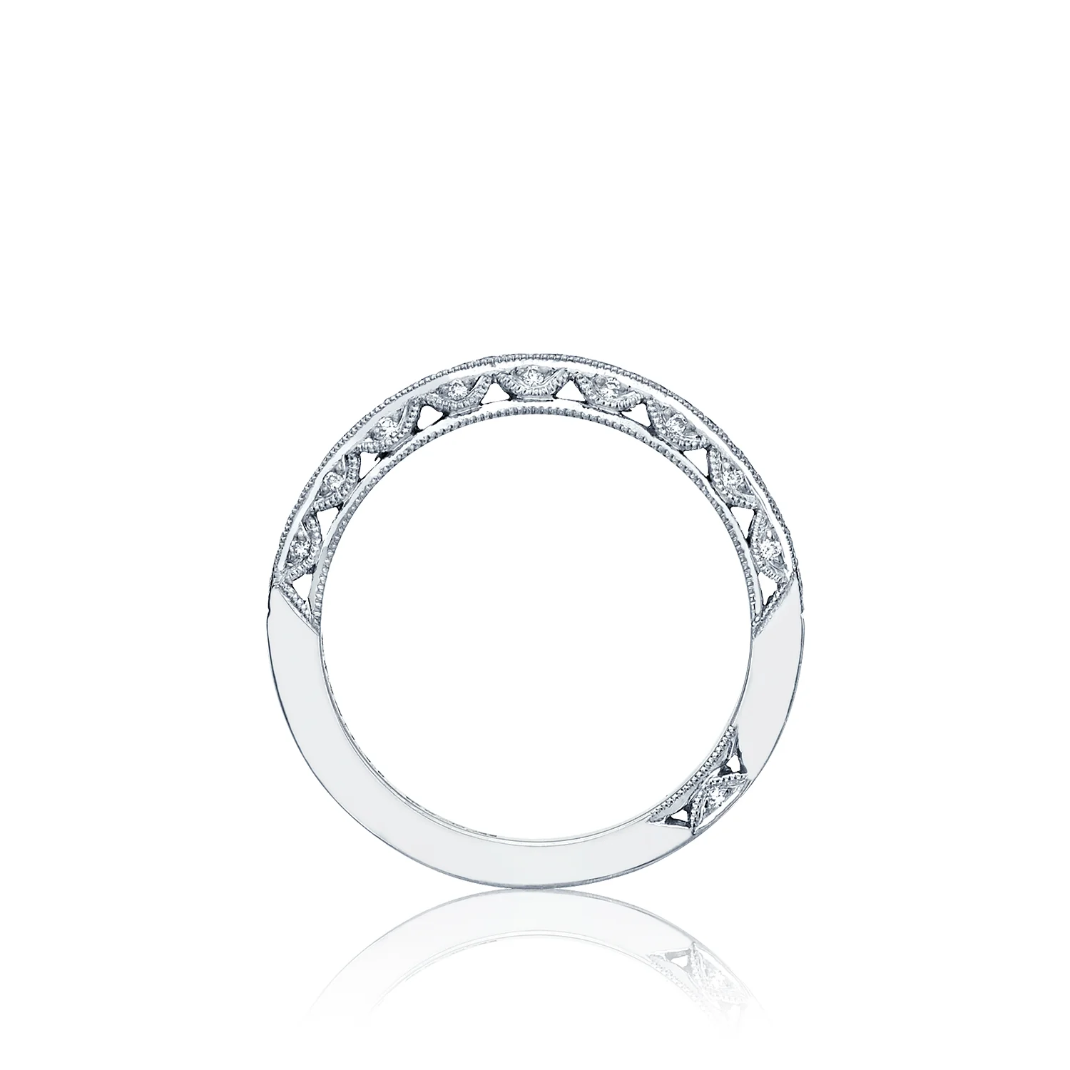 Tacori 18k White Gold Classic Crescent Diamond Wedding Band (0.22 CTW) - Image 2