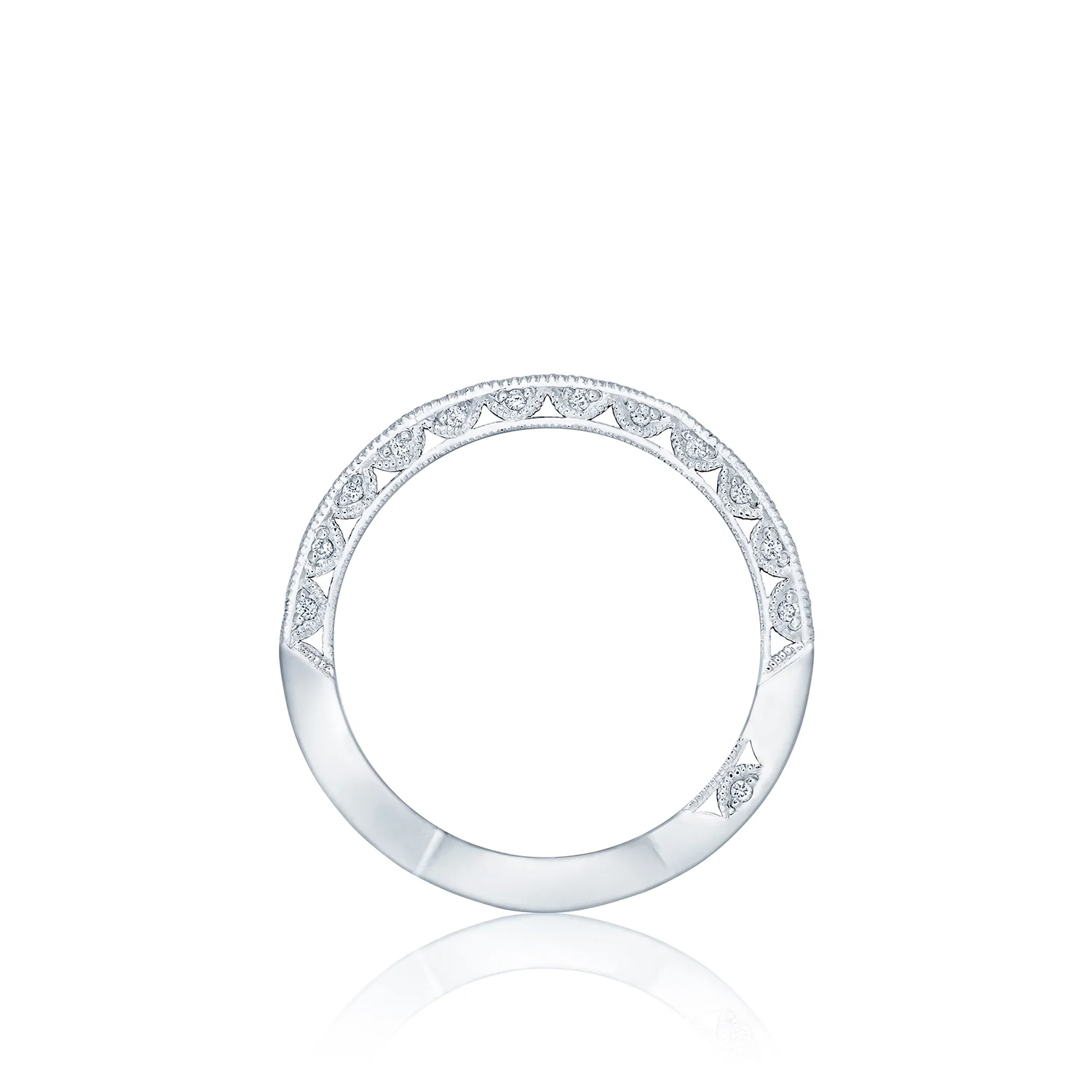 Tacori 18k White Gold Classic Crescent Diamond Wedding Band (0.37 CTW) - Image 3