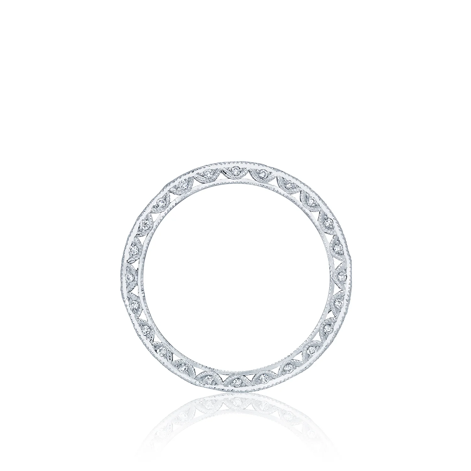 Tacori 18k White Gold Classic Crescent Diamond Wedding Band (0.44 CTW) - Image 3