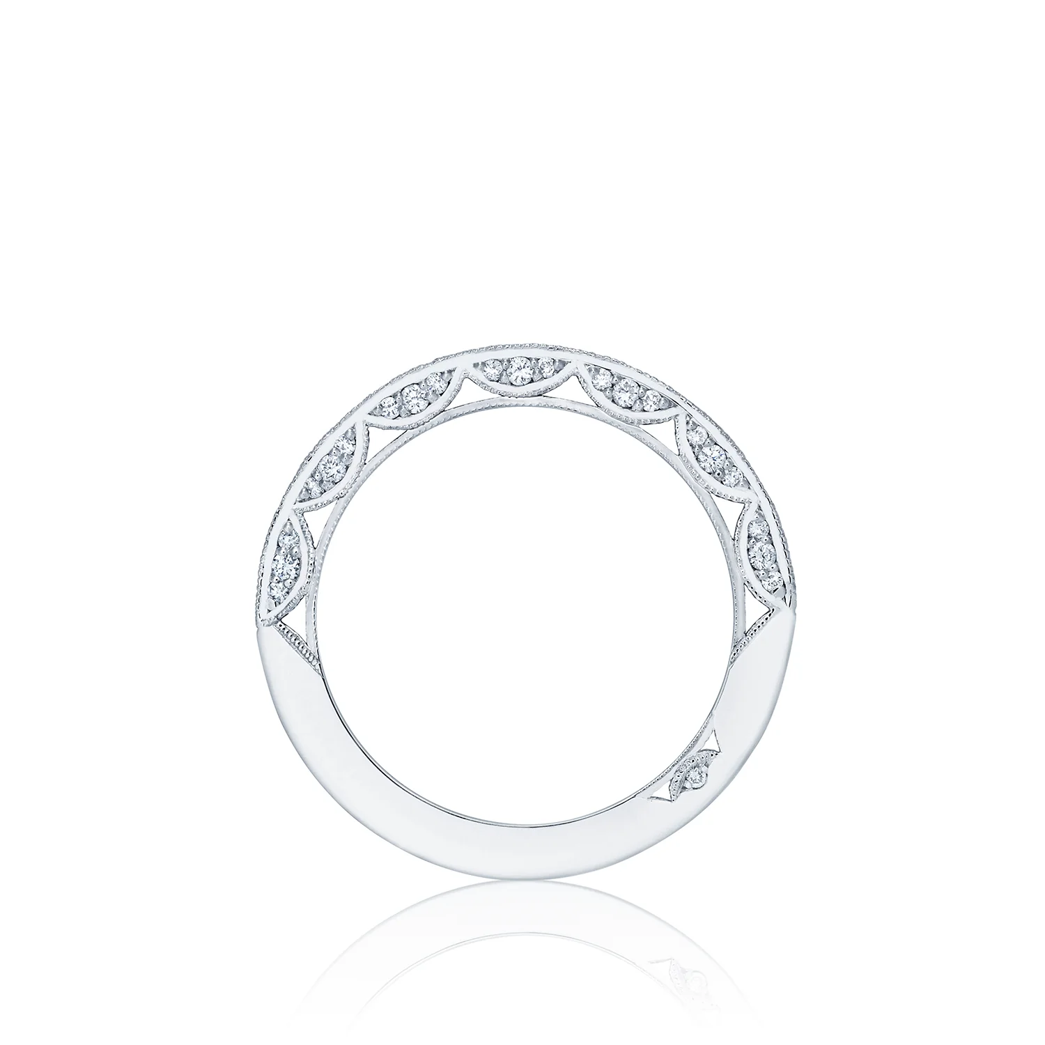 Tacori 18k White Gold Classic Crescent Diamond Wedding Band (0.47 CTW) - Image 3