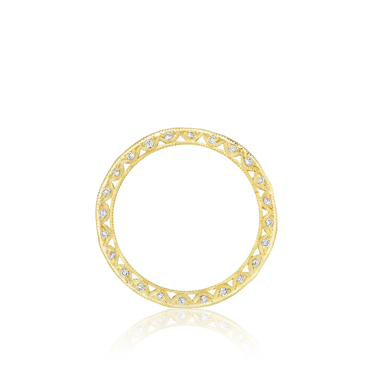Tacori 18k Yellow Gold Classic Crescent Diamond Wedding Band (0.87 CTW) - Image 3