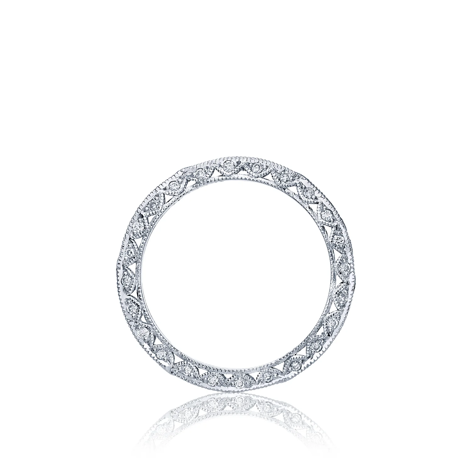 Tacori 18k White Gold Classic Crescent Diamond Wedding Band (0.87 CTW) - Image 2
