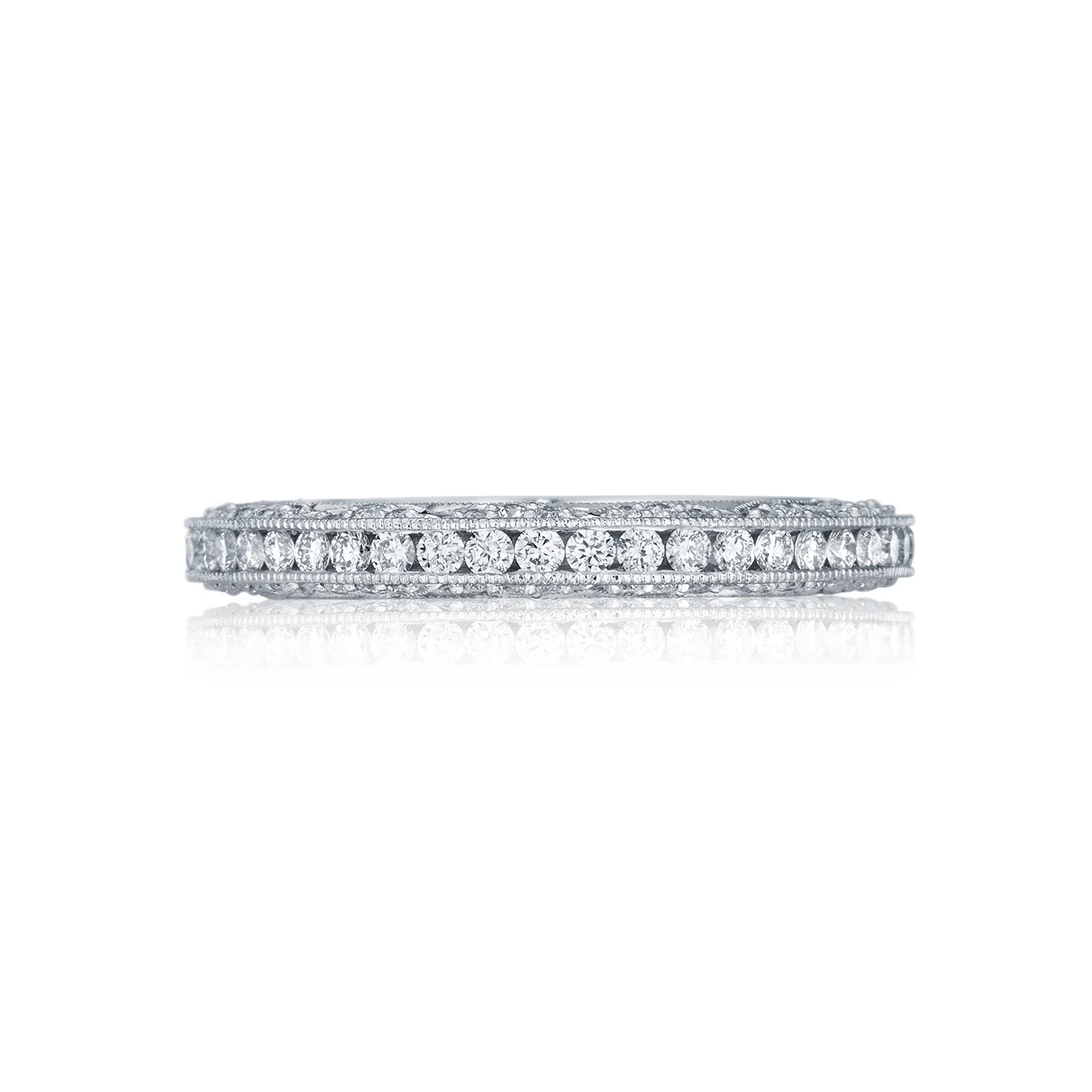 Tacori 18k White Gold Classic Crescent Diamond Wedding Band (0.93 CTW) - Image 2