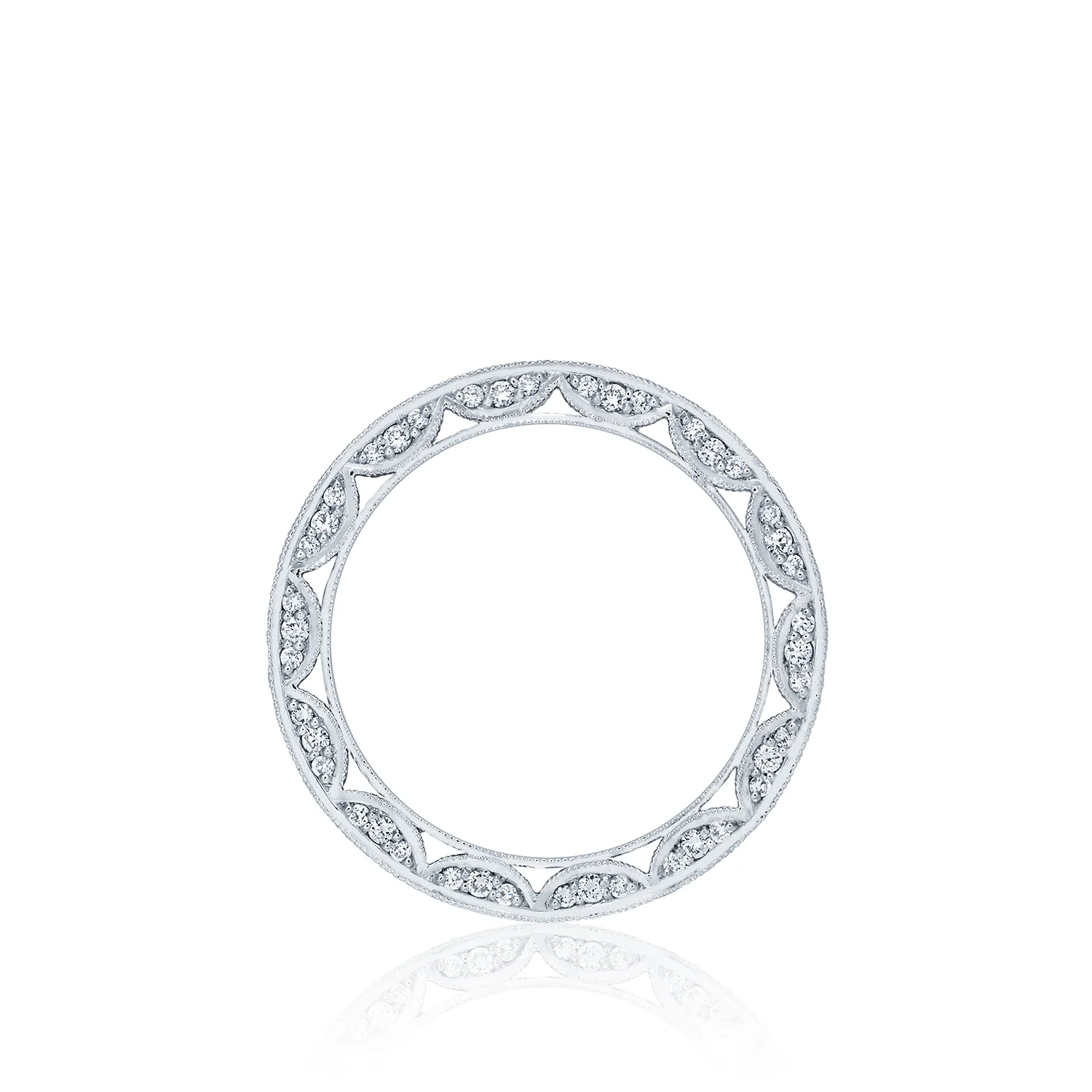 Tacori 18k White Gold Classic Crescent Diamond Wedding Band (0.93 CTW) - Image 3