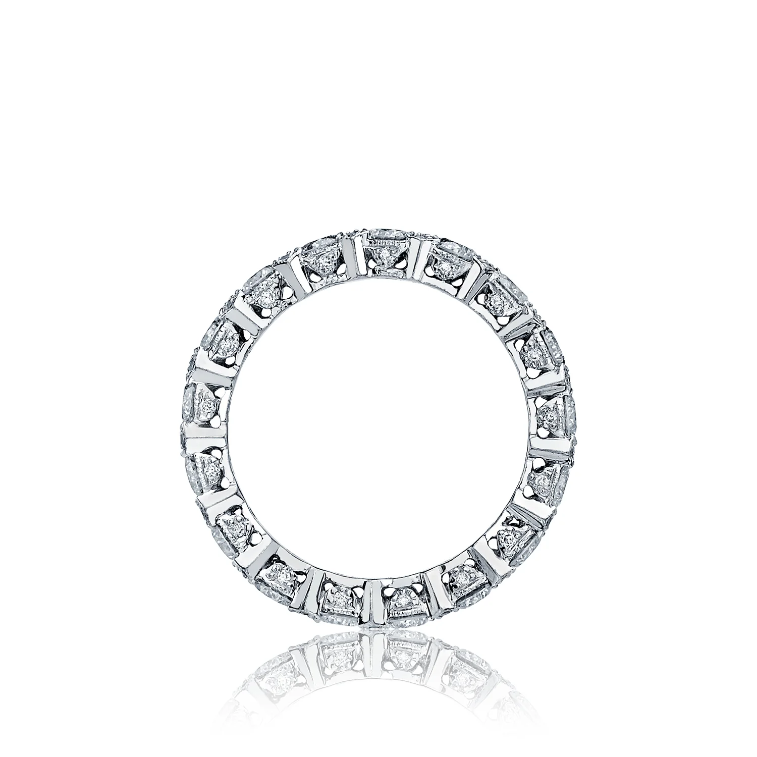 Tacori 18k White Gold Classic Crescent Diamond Wedding Band (2.1 CTW) - Image 2