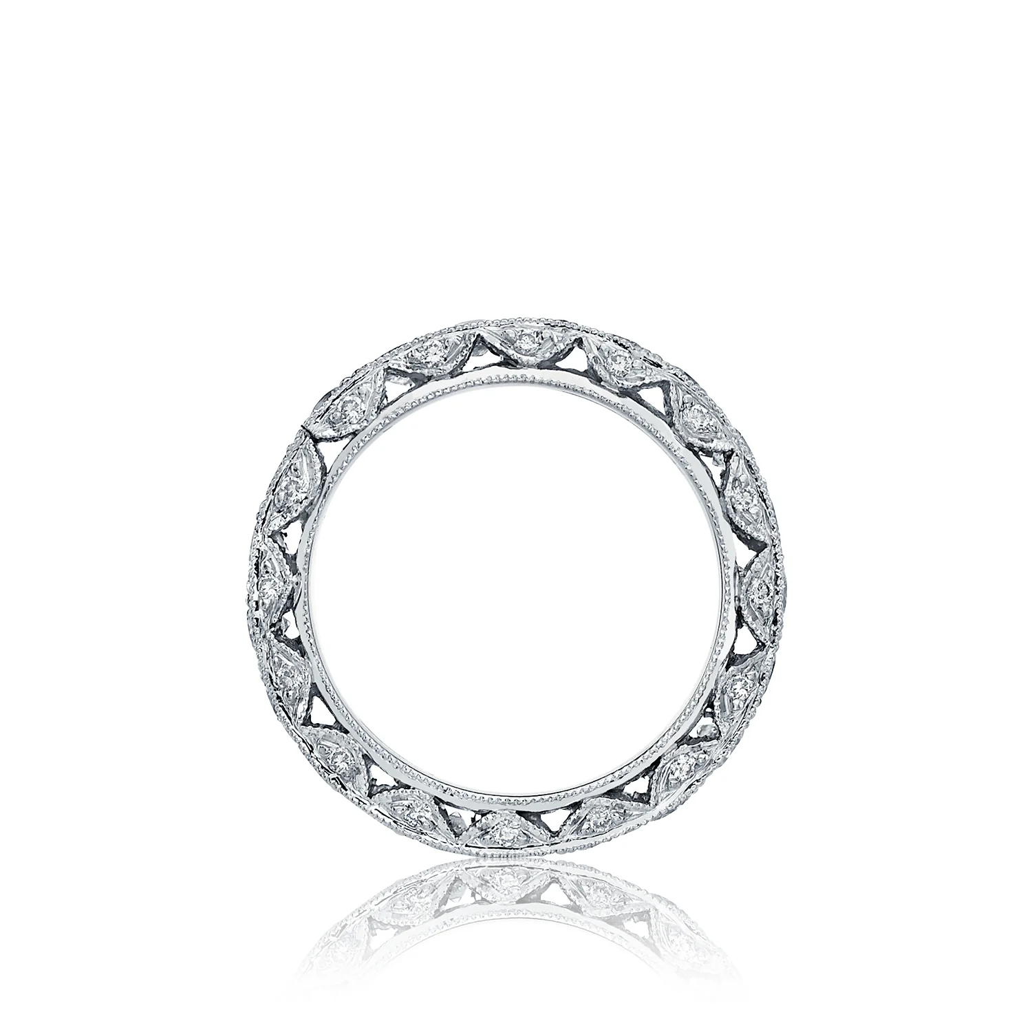 Tacori 18k White Gold Classic Crescent Diamond Wedding Band (2 CTW) - Image 2
