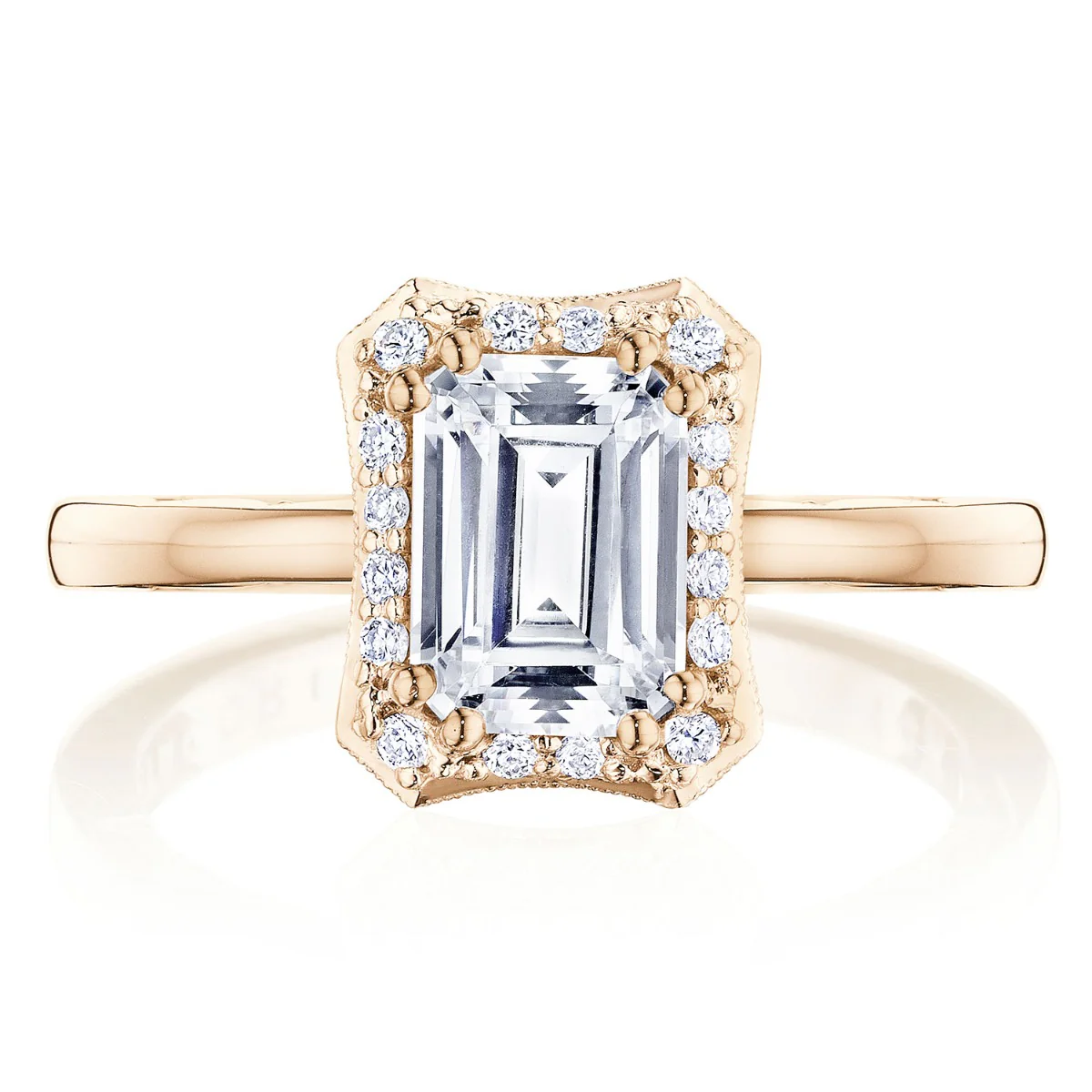 Tacori 14k Rose Gold Coastal Crescent Collection Engagement Ring Setting 0.17CTW - Image 9