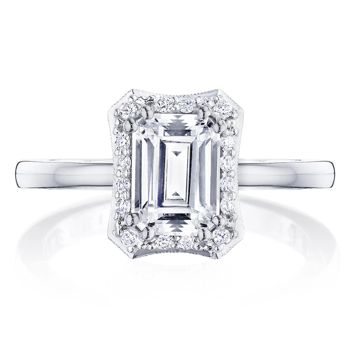 Tacori 14k White Gold Coastal Crescent Collection Engagement Ring Setting 0.17CTW - Image 5