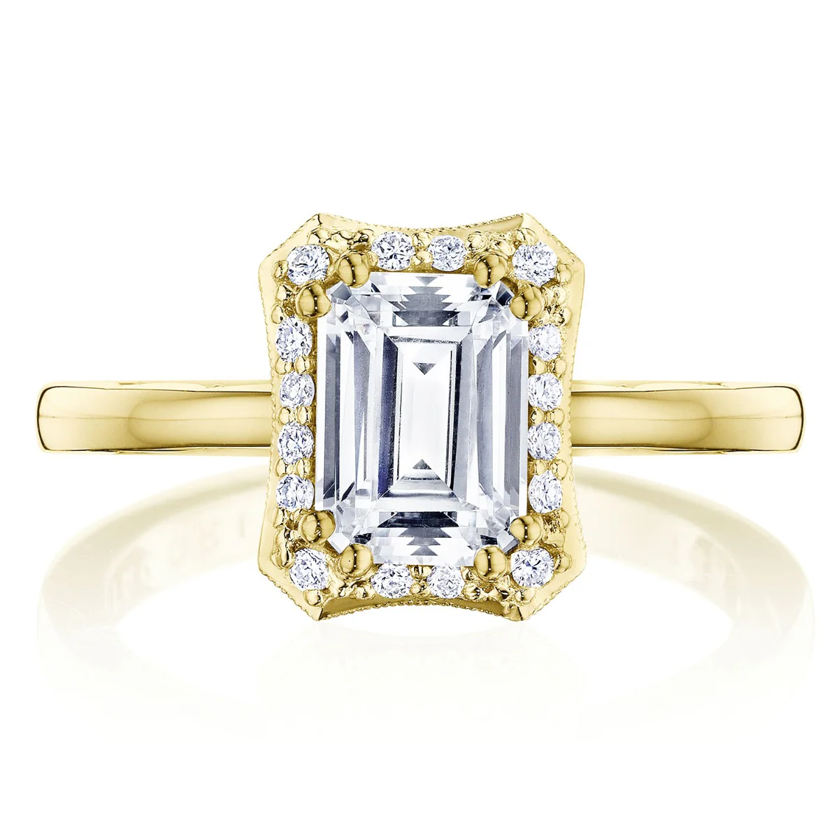 Tacori 14k Yellow Gold Coastal Crescent Collection Engagement Ring Setting 0.17CTW - Image 3