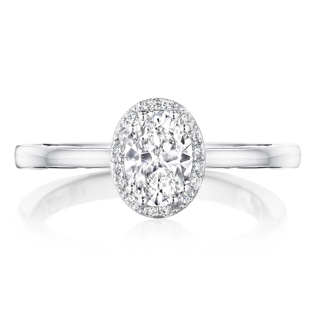 Tacori 14k White Gold Coastal Crescent Collection Engagement Ring Setting 0.15CTW - Image 9