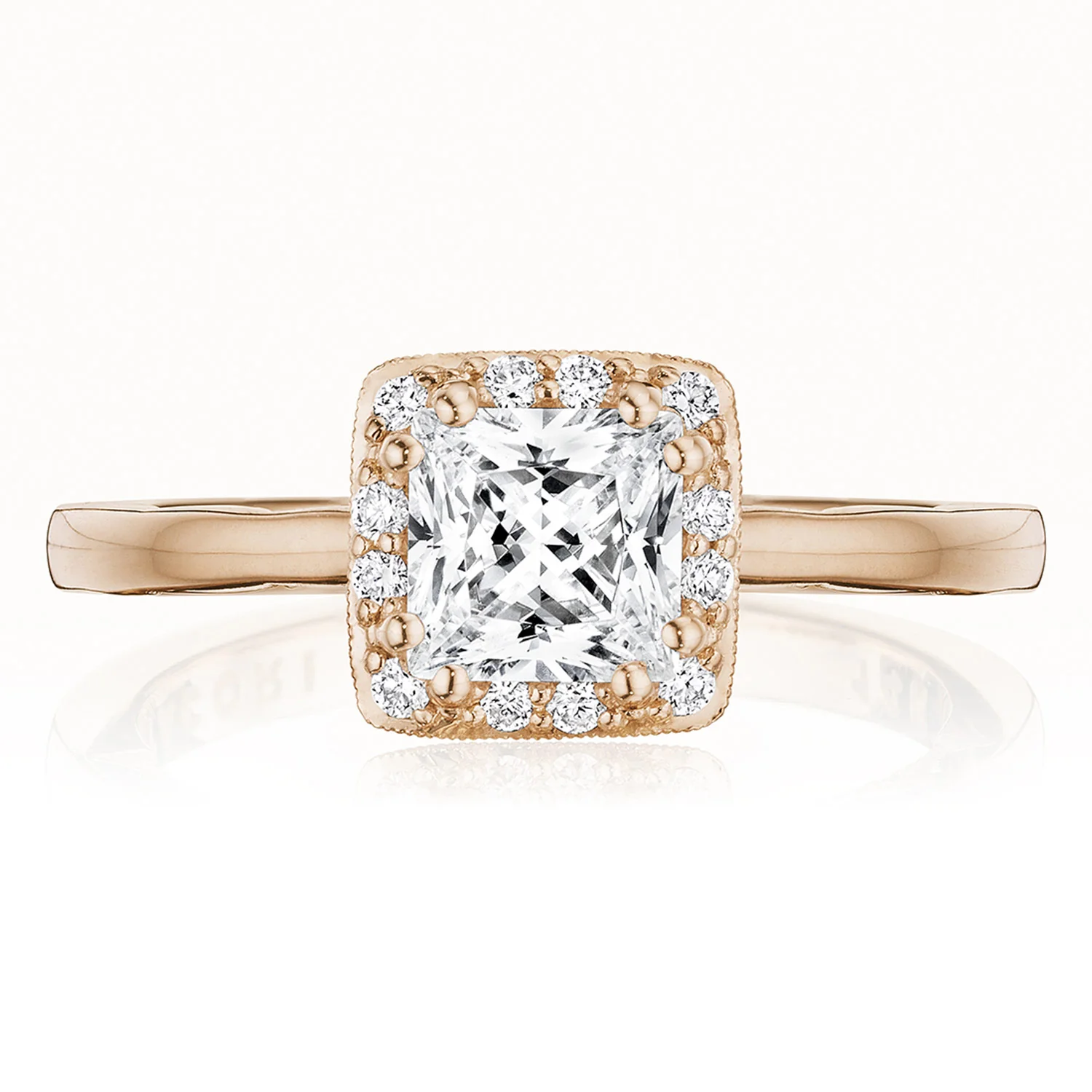 Tacori 14k Rose Gold Coastal Crescent Collection  Engagement Ring Setting 0.15CTW
