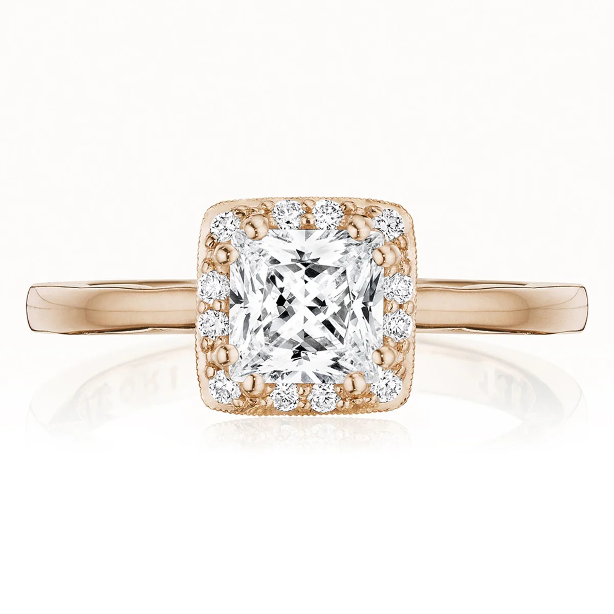 Tacori 14k Rose Gold Coastal Crescent Collection  Engagement Ring Setting 0.15CTW - Image 3