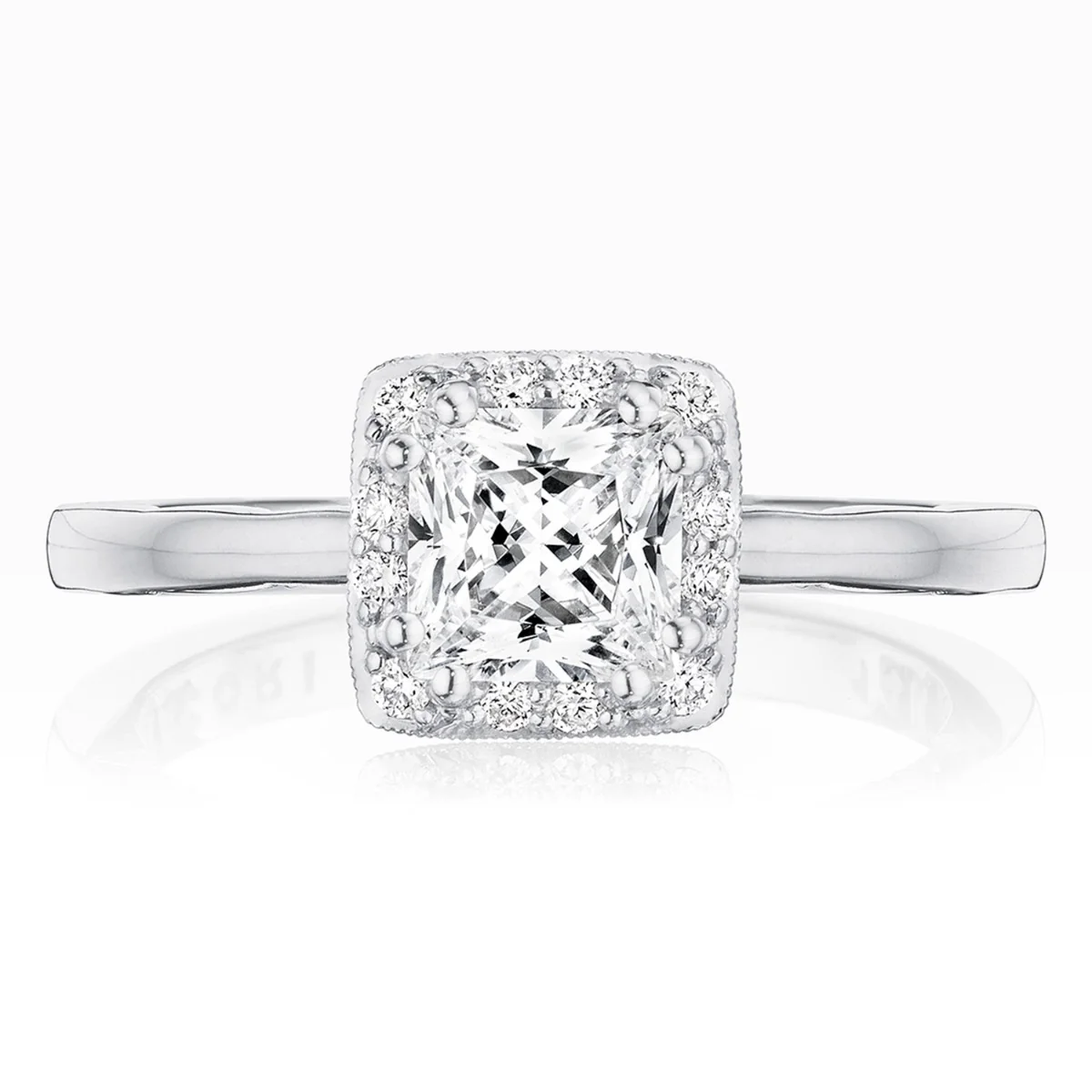 Tacori 14k White Gold Coastal Crescent Collection Engagement Ring Setting 0.15CTW - Image 8
