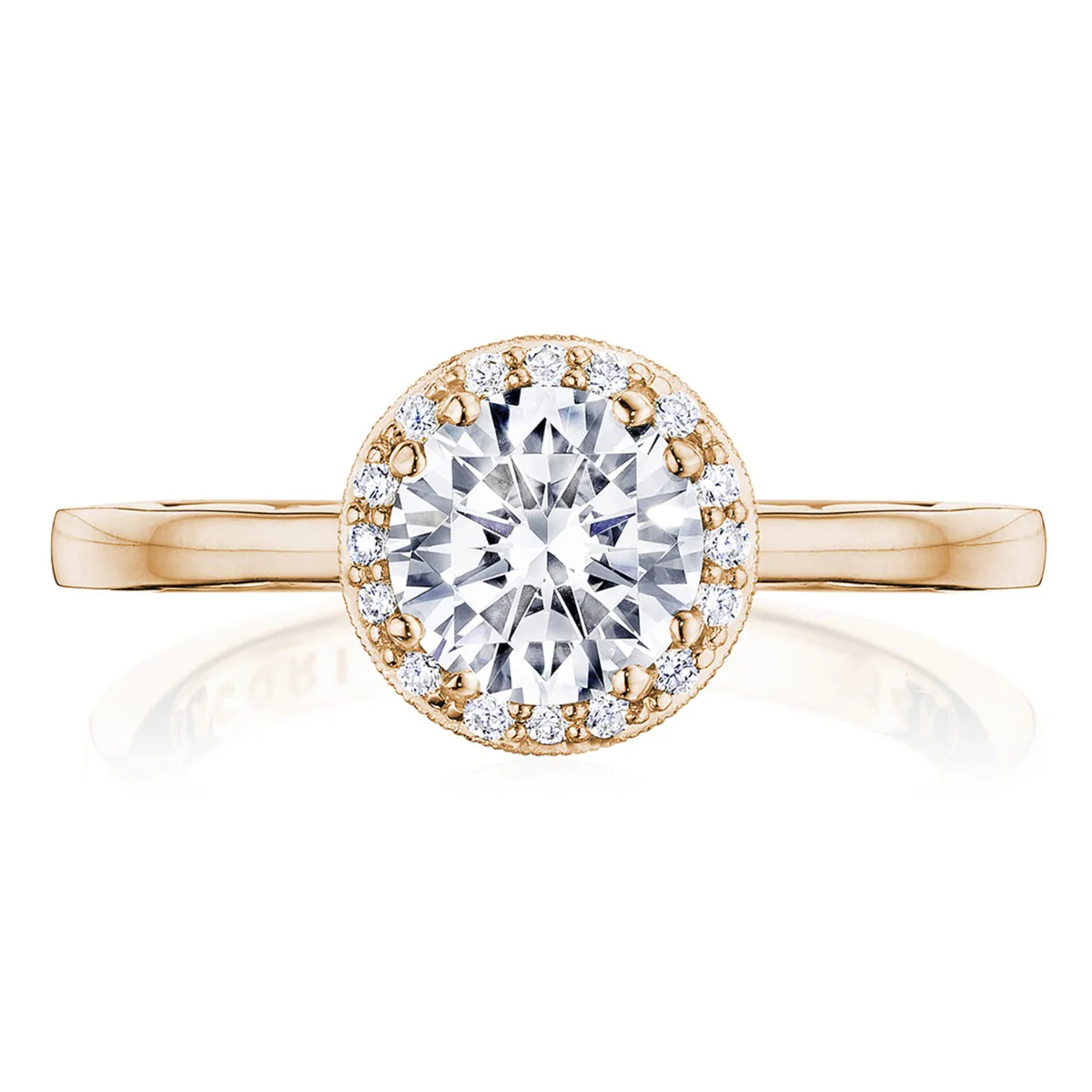 Tacori 14k Rose Gold Coastal Crescent Collection Engagement Ring Setting 0.15CTW - Image 4