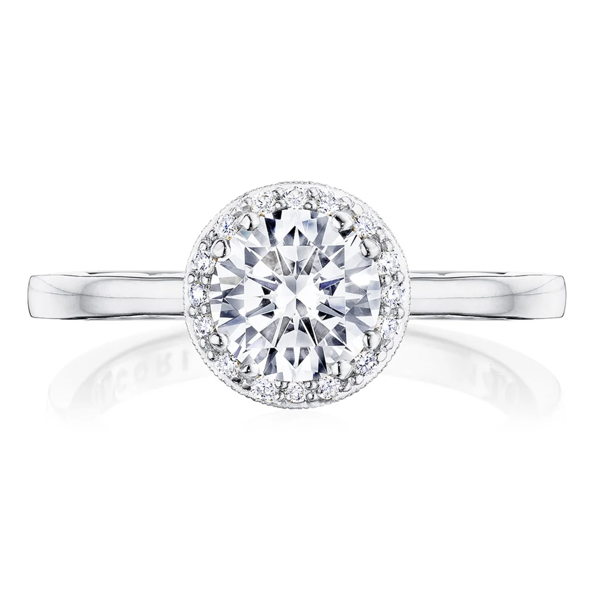 Tacori 14k White Gold Coastal Crescent Collection  Engagement Ring Setting 0.15CTW - Image 5