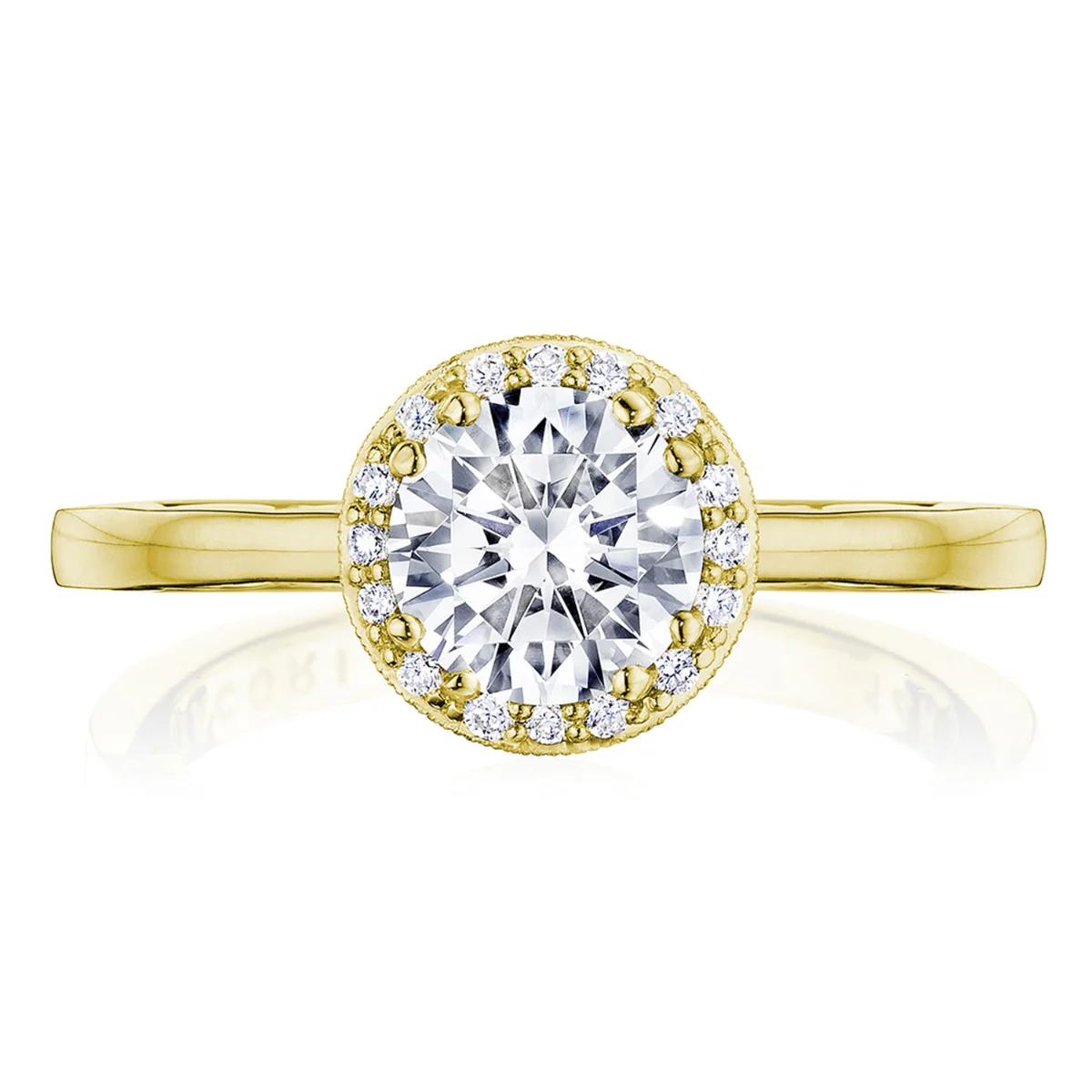 Tacori14k Yellow Gold Coastal Crescent Collection Engagement Ring Setting 0.15CTW - Image 5